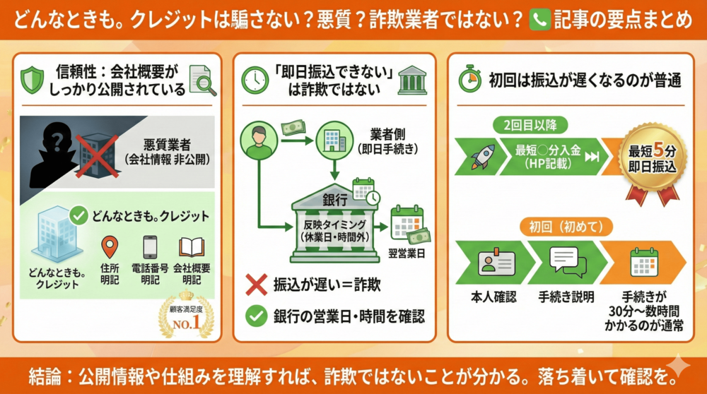 どんなときも。クレジットは騙さない？悪質？詐欺業者ではない？
