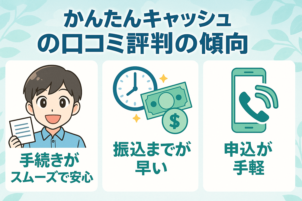 かんたんキャッシュの口コミ評判の傾向
