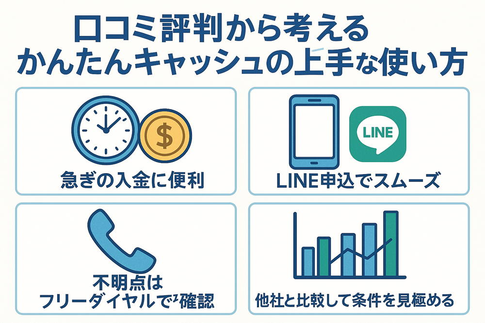 口コミ評判から考えるかんたんキャッシュの上手な使い方