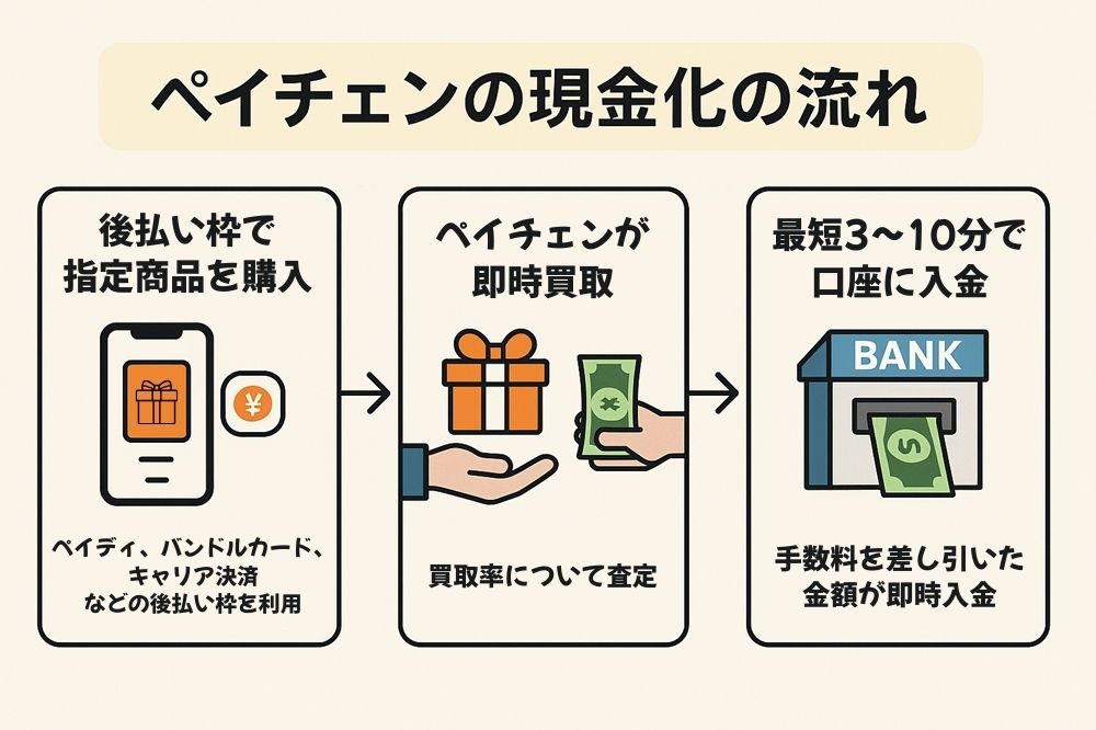 ペイチェンの現金化は「即日買取」という仕組み