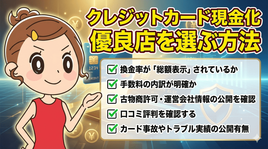 クレジットカード現金化優良店を選ぶ方法