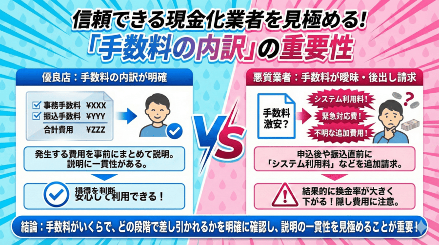 手数料の内訳が明確か