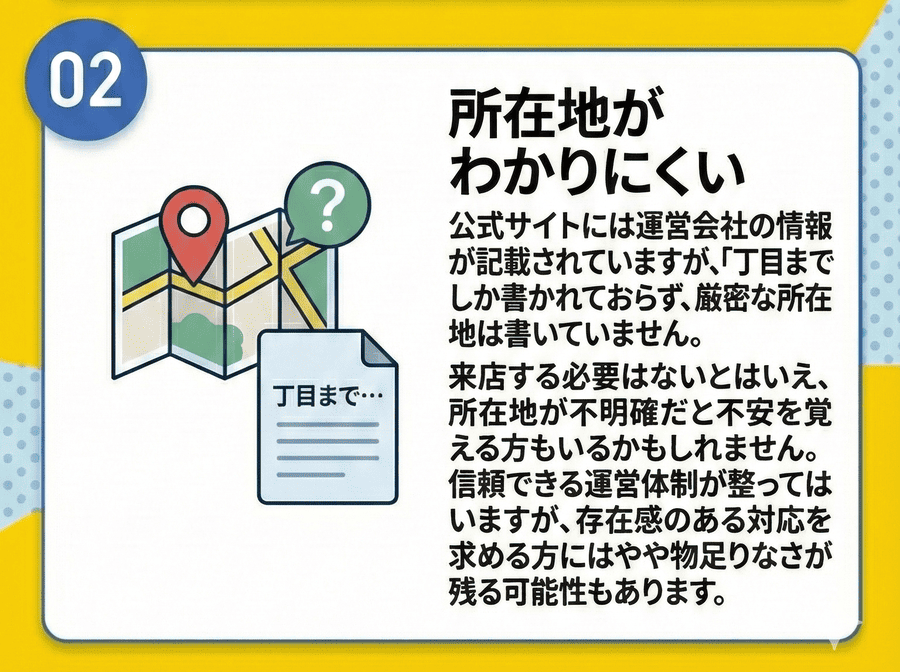 所在地がわかりにくい
