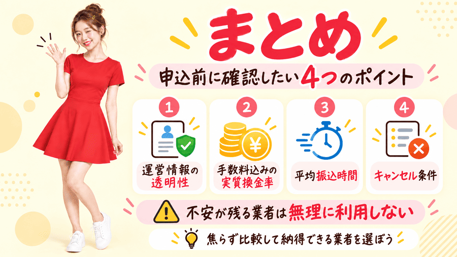 クレジットカード現金化優良店のまとめ